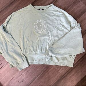 Nike Cropped Lightweight Sage Green Sweatshirt